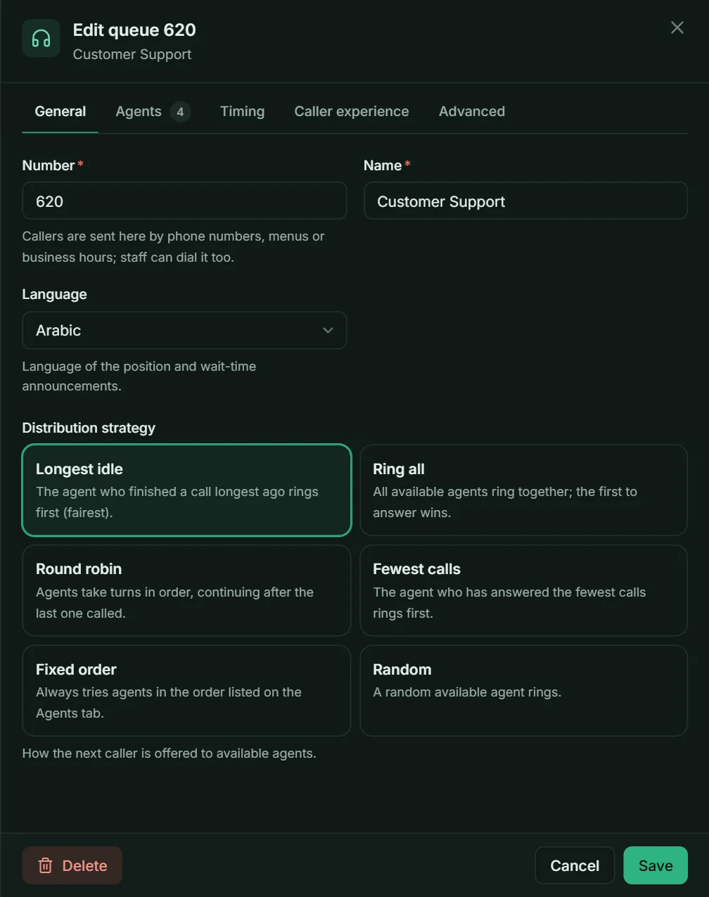Six ways to share calls between agents. Longest idle suits most teams.